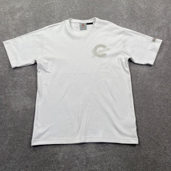 Columbia Sportswear Mens White Heritage T Shirt Size S Graphic Logo Tee - Picture 6 of 13